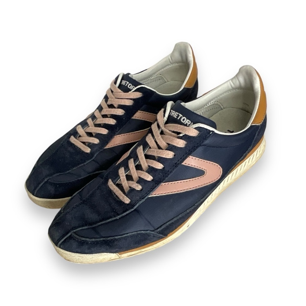 Tretorn Sneakers‎ Womens Rawlins Navy Blue Pink Tan Suede Running Shoes Size 8